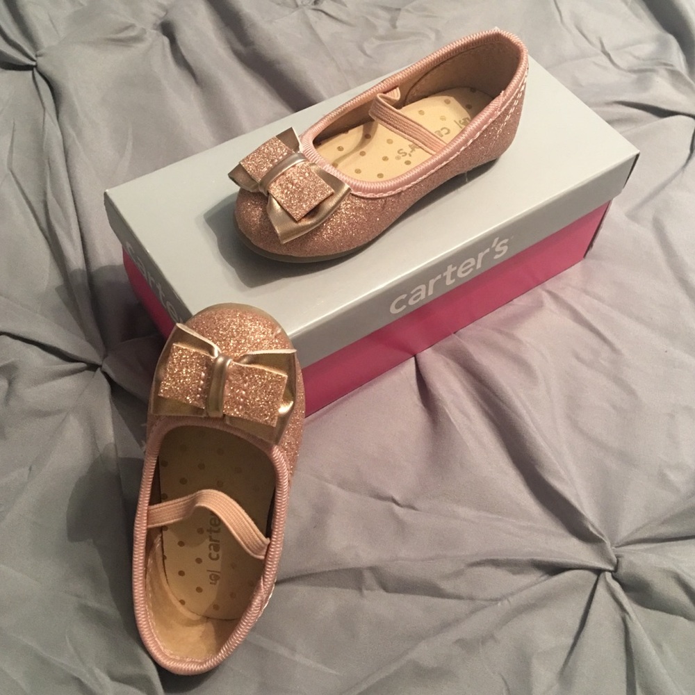 Rose Gold Big Bow Dressy Slip ons (5 Toddler)